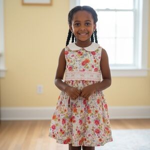 Bonnie Jean Floral Smocked Dress | Size 6X
